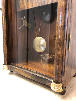 Antique Hammer on Bell Chime Wooden Mantel Clock | eXibit collection