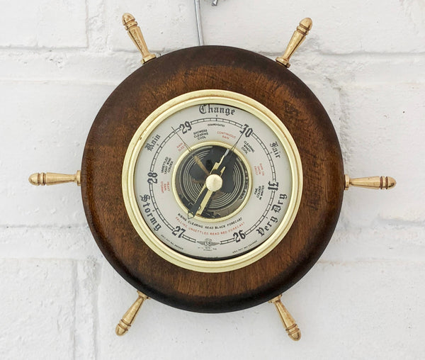 Vintage Shortland Smiths Ships Wheel Wall Barometer | eXibit collection