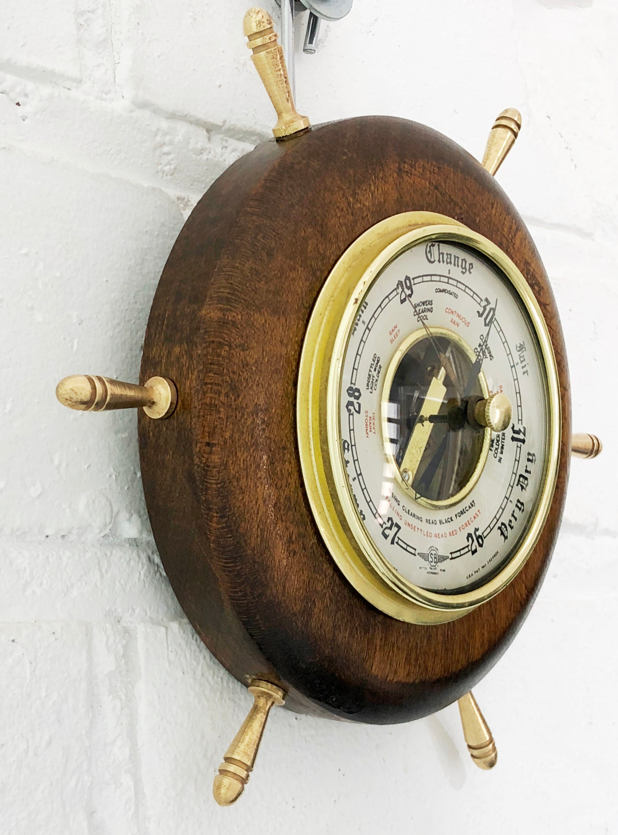 Vintage Shortland Smiths Ships Wheel Wall Barometer | eXibit collection