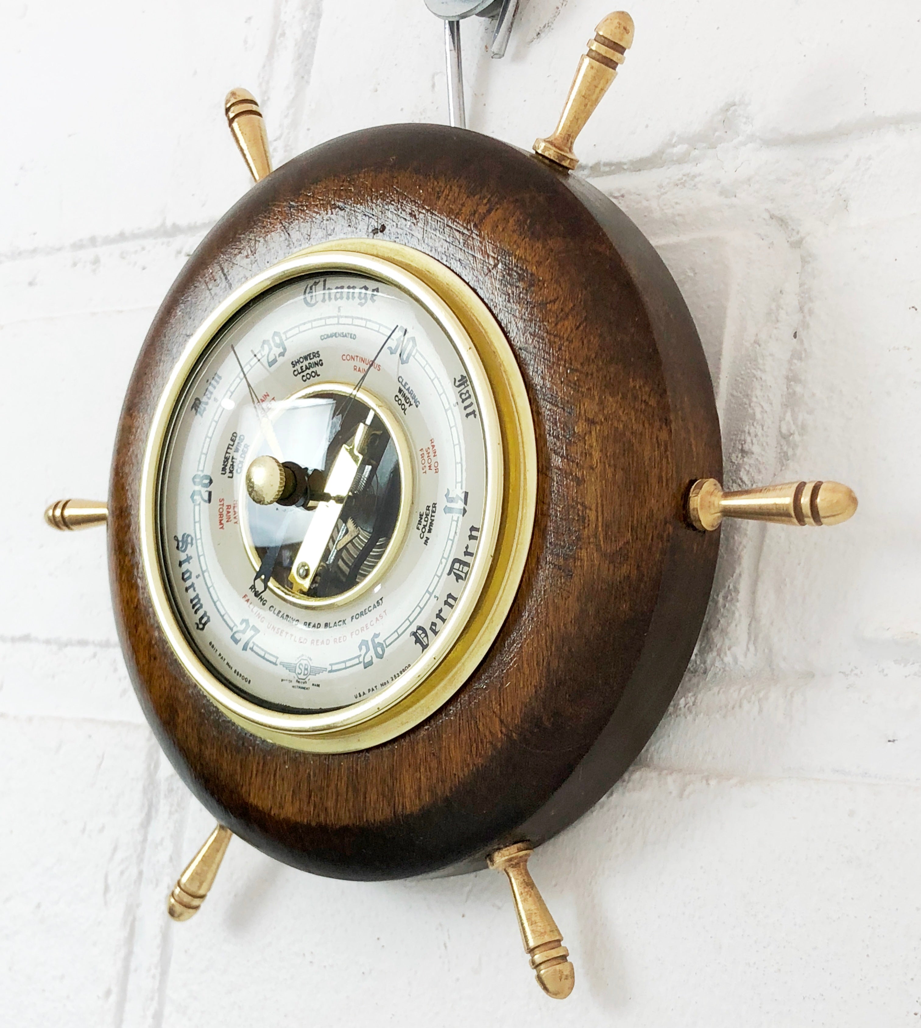 Vintage Shortland Smiths Ships Wheel Wall Barometer | eXibit collection
