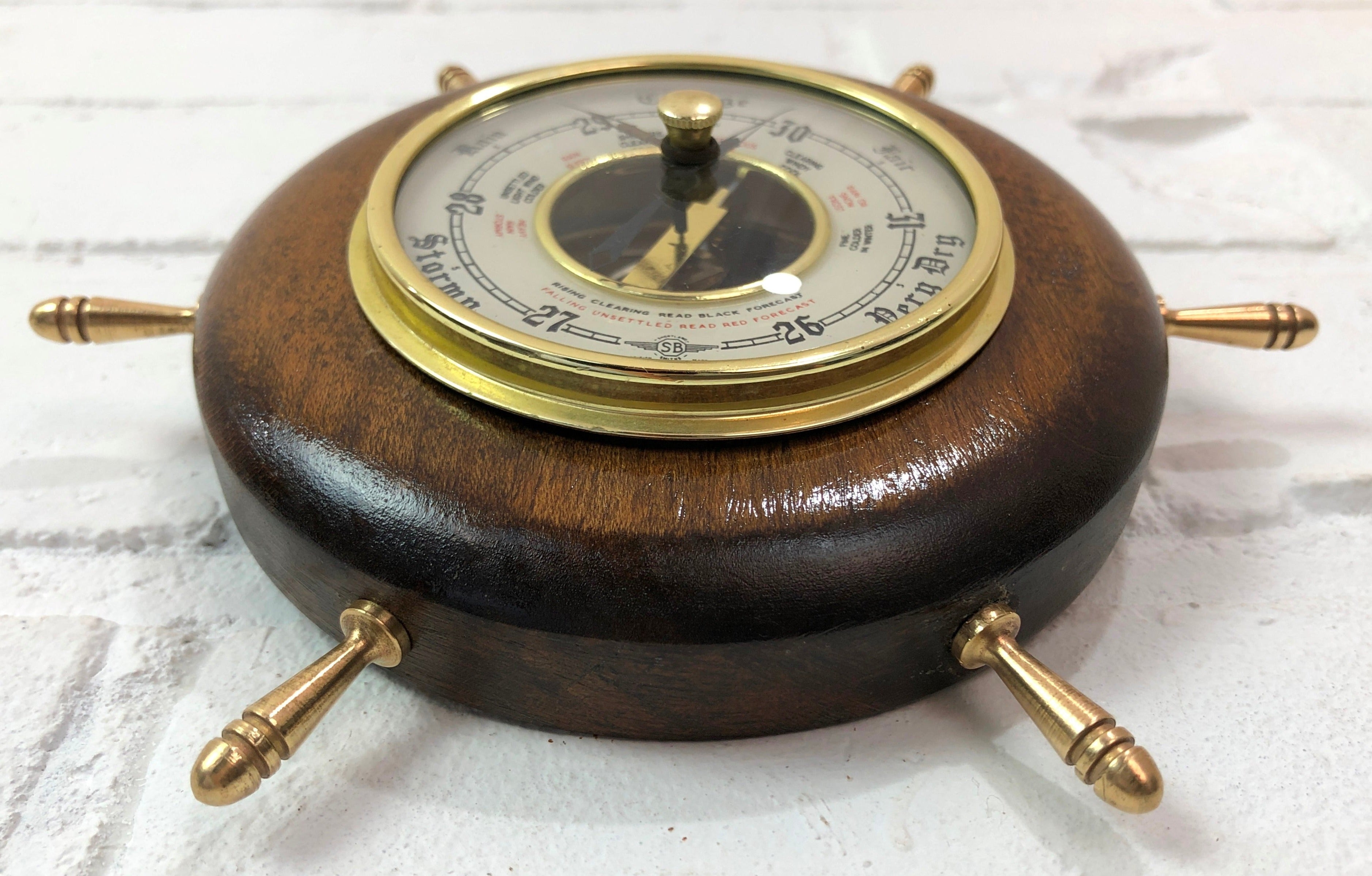 Vintage Shortland Smiths Ships Wheel Wall Barometer | eXibit collection