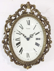 Vintage Ornate Brass Quartz Wall Clock | eXibit collection
