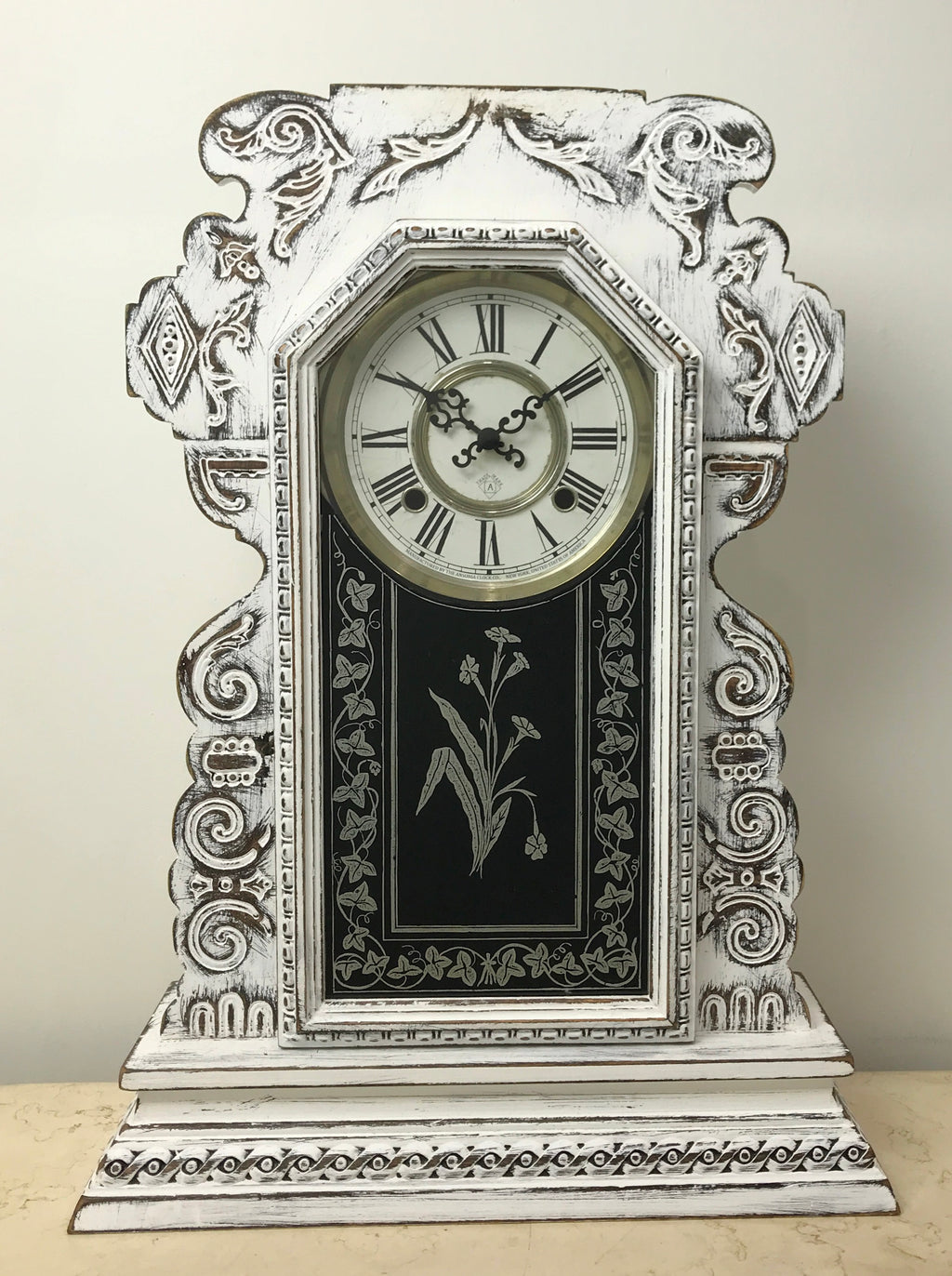 Antique Ansonia Kitchen Quartz Battery Mantel Clock | Adelaide Clocks