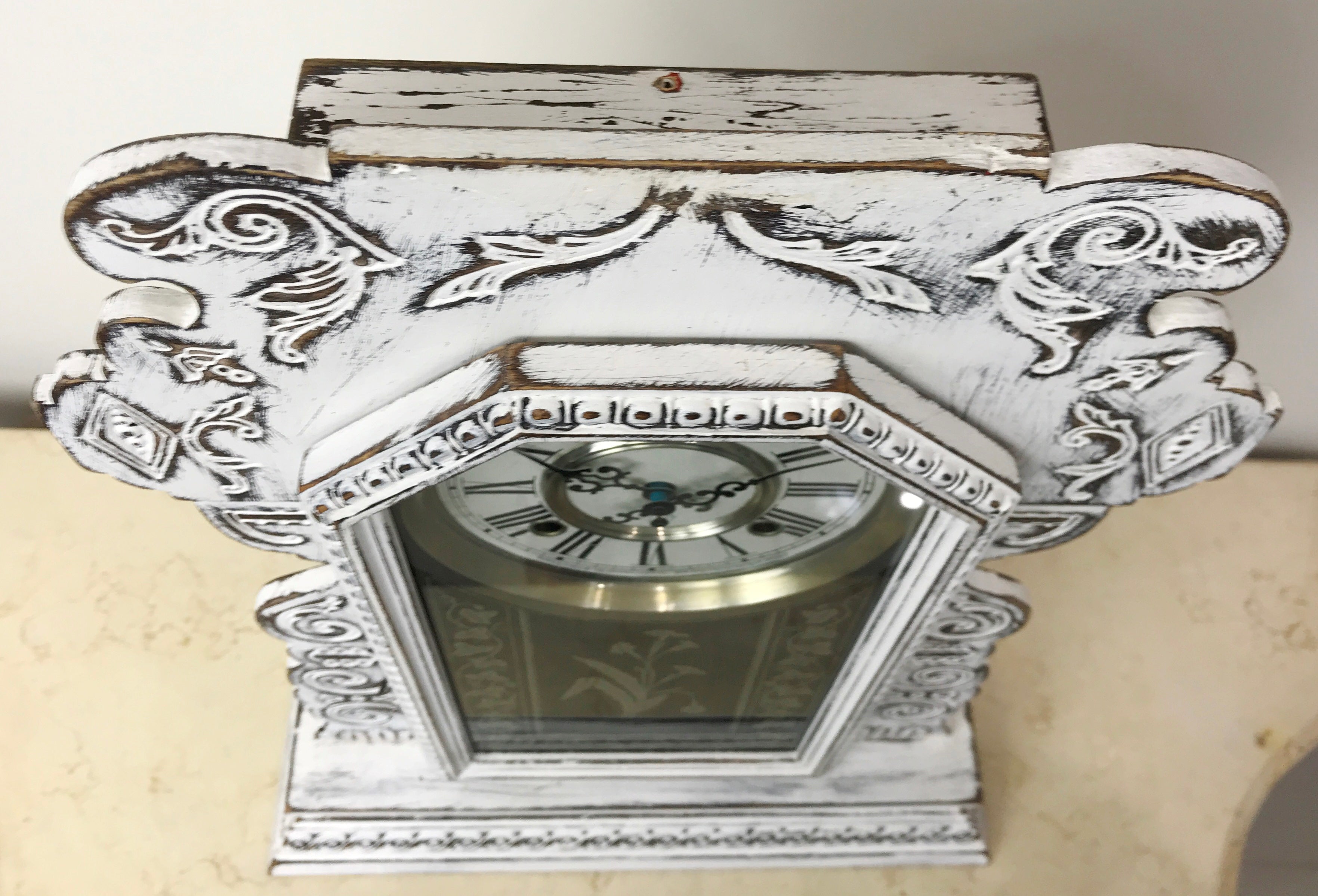 Antique Ansonia Kitchen Quartz Battery Mantel Clock | Adelaide Clocks