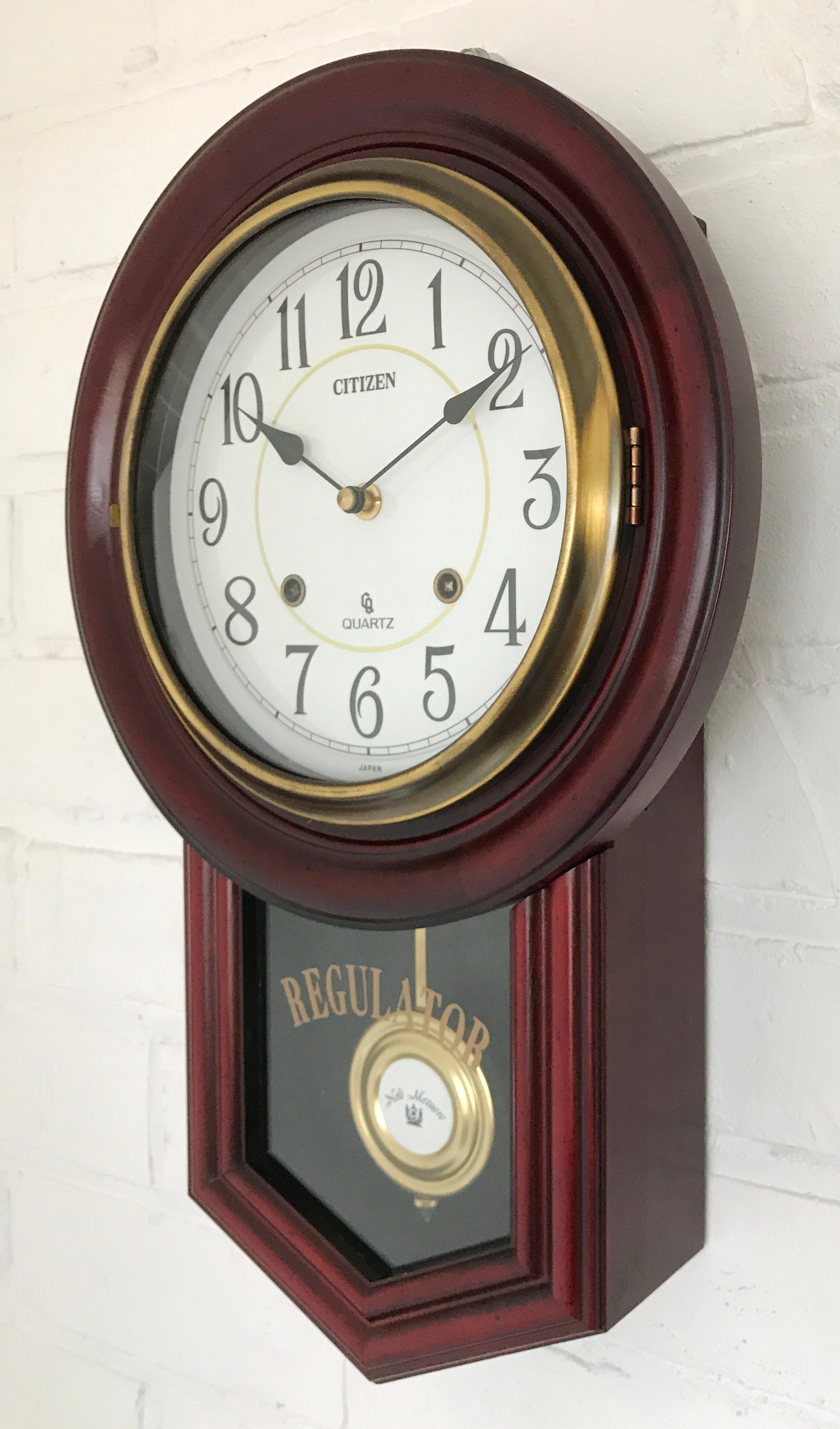 Vintage Regulator BIM BAM Chime Battery Wall Clock | eXibit collection