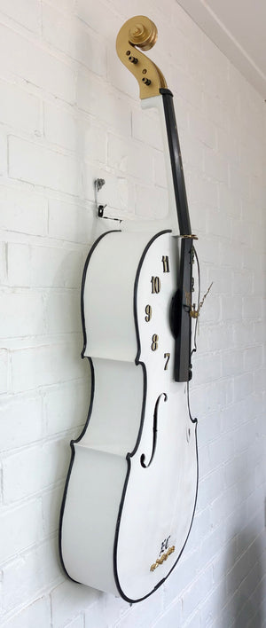 Original 4x String Wooden CELLO Wall Clock | eXibit collection