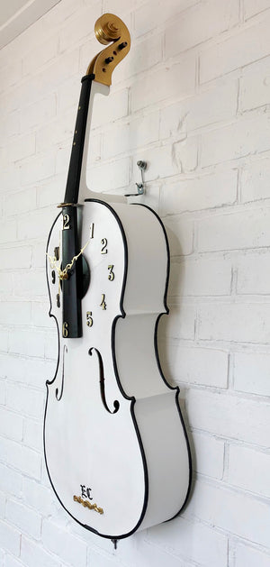 Original 4x String Wooden CELLO Wall Clock | eXibit collection