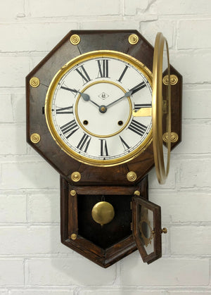 Antique Original MEIJI Pendulum Chime Wall Clock | eXibit collection