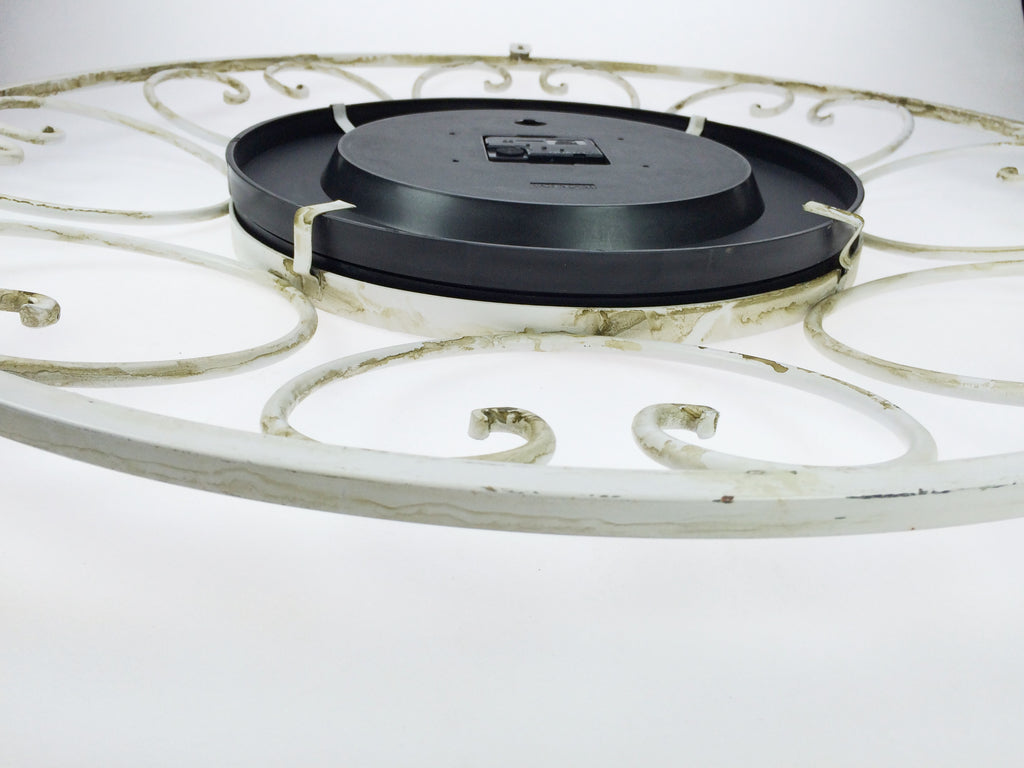 Vintage Shabby Chic White Battery Wall Clock | eXibit collection