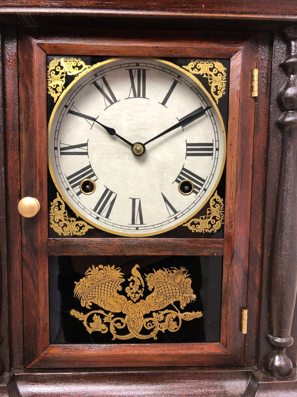 Antique Atkins Hammer on Coil Chime Mantel Clock | eXibit collection