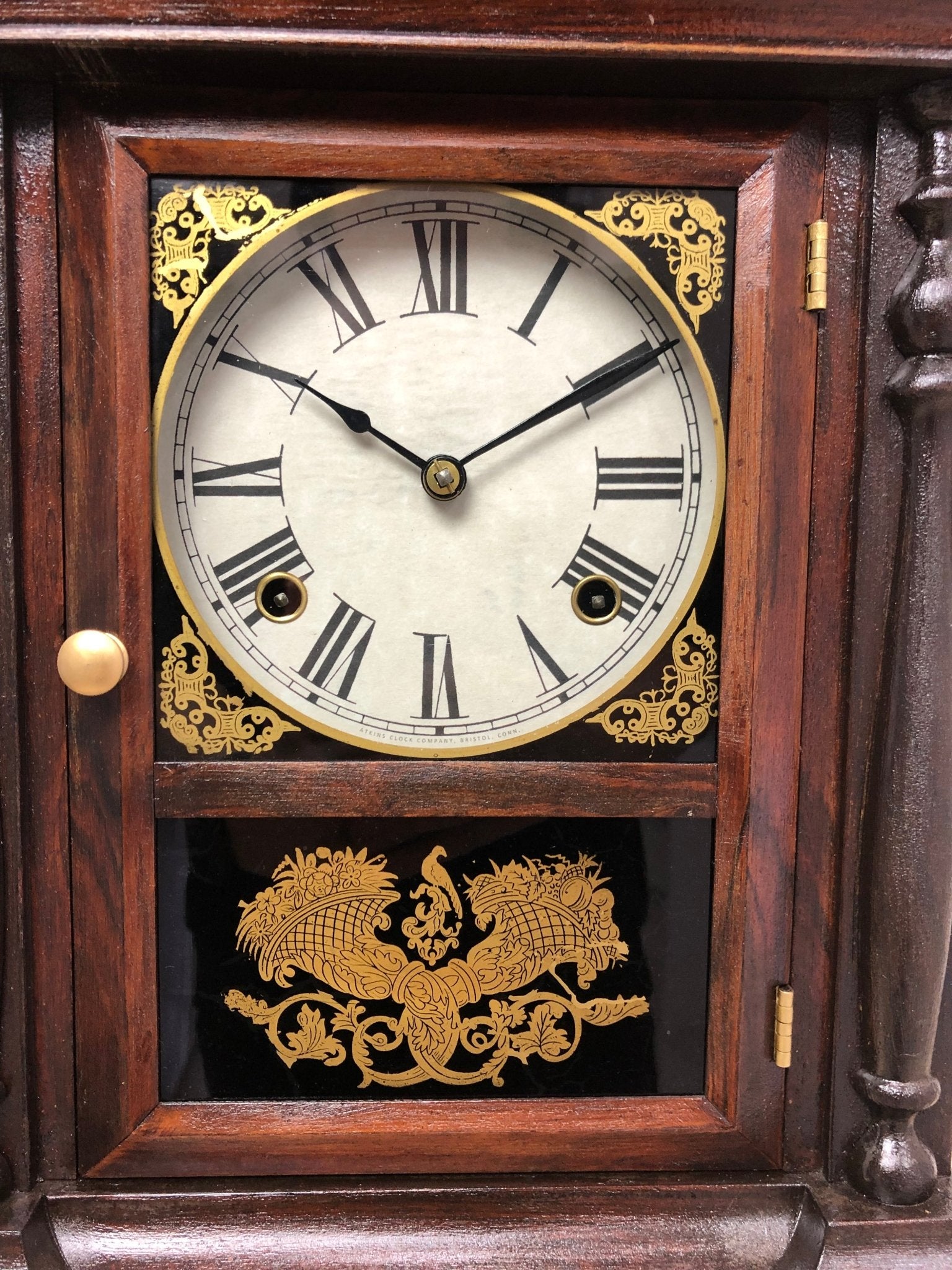 Antique Atkins Hammer on Coil Chime Mantel Clock | eXibit collection
