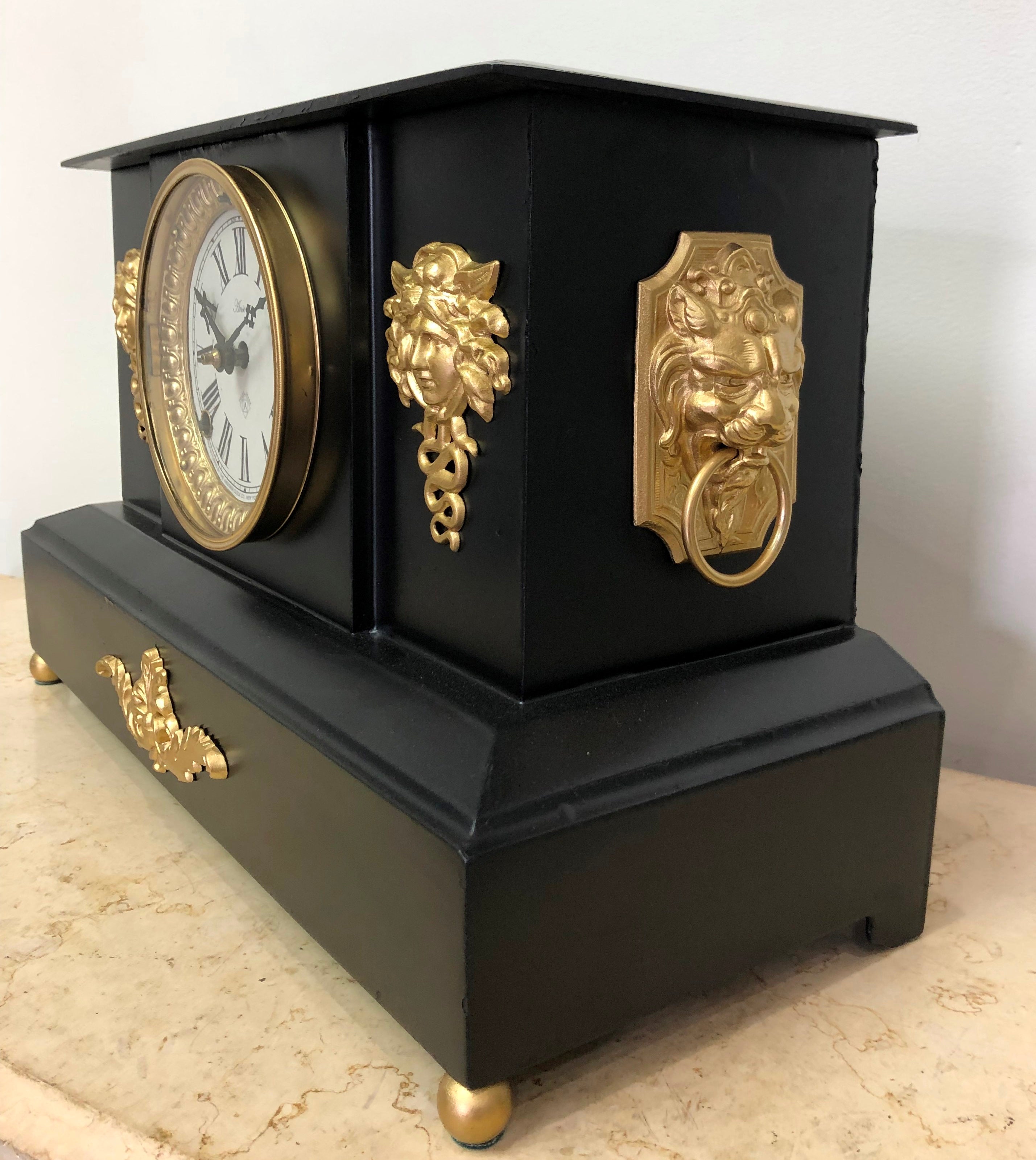 Antique Cast Iron Ansonia Hammer on Coil Chime Mantel Clock | Adelaide ...