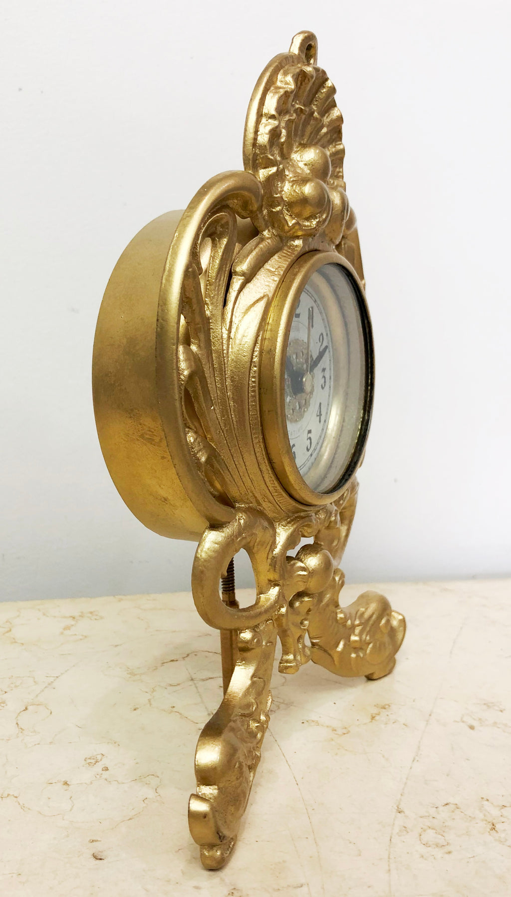 Antique Cast Iron Ornate Westclox Desk Mantel Clock | Adelaide Clocks