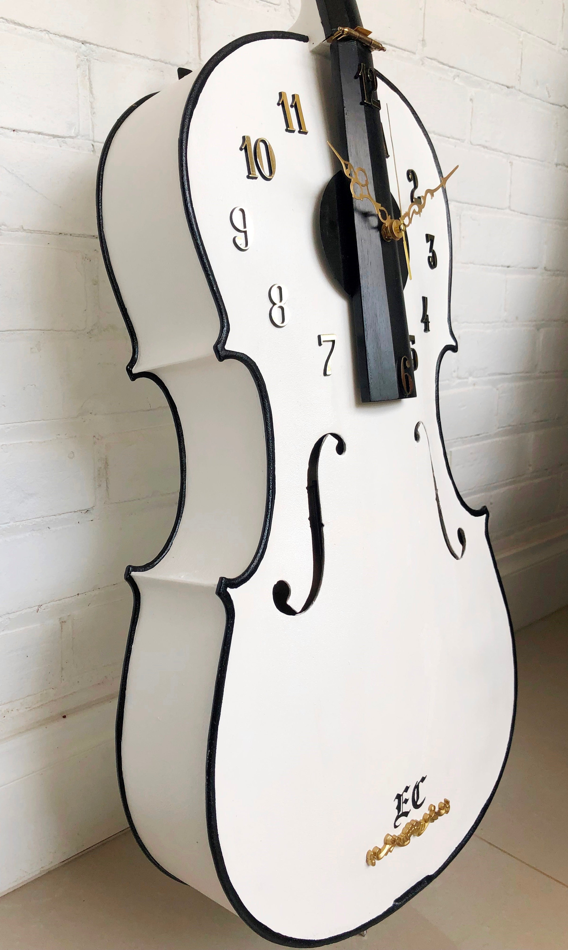 Original 4x String Wooden CELLO Wall Clock | eXibit collection