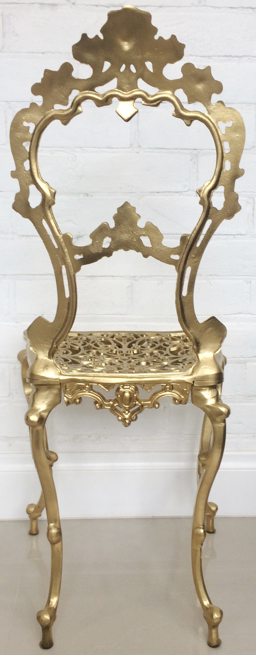 Vintage Cast Ornate Gold Boudoir Chair | eXibit collection