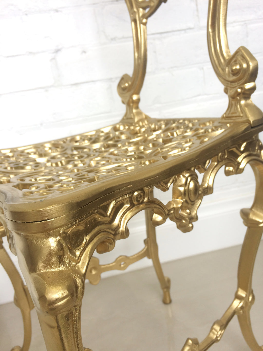 Vintage Cast Ornate Gold Boudoir Chair | eXibit collection