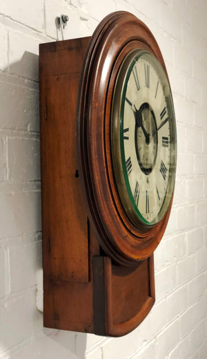 Antique Watchman's Pin Pendulum Fusee Wall Clock | eXibit collection