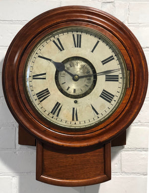 Antique Watchman's Pin Pendulum Fusee Wall Clock | eXibit collection