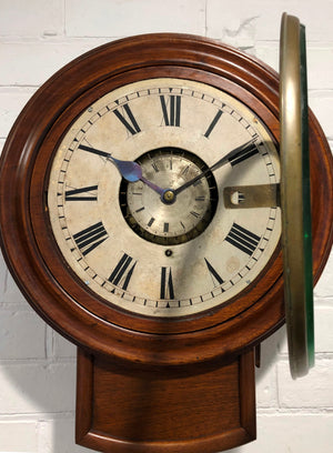 Antique Watchman's Pin Pendulum Fusee Wall Clock | eXibit collection