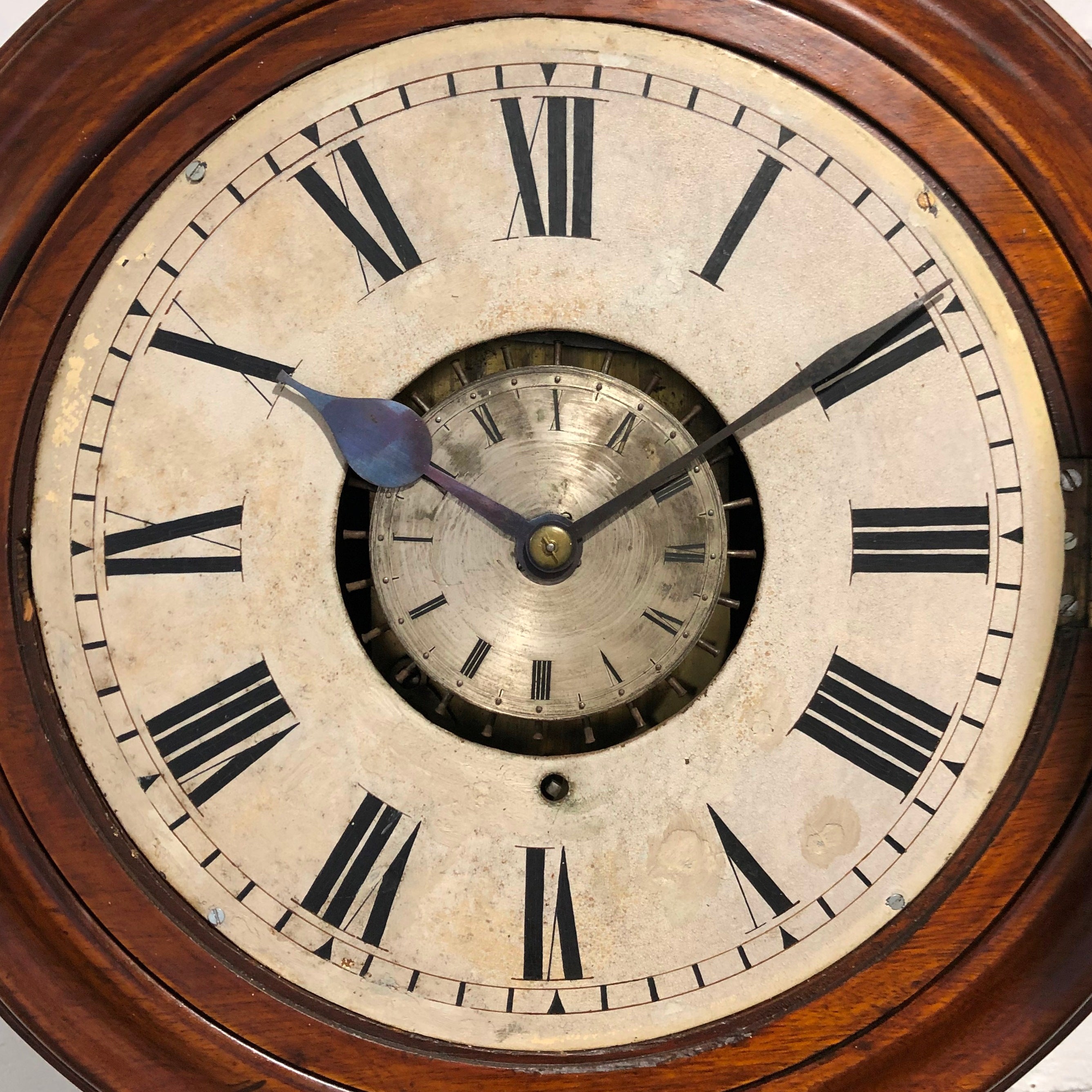 Antique Watchman's Pin Pendulum Fusee Wall Clock | eXibit collection