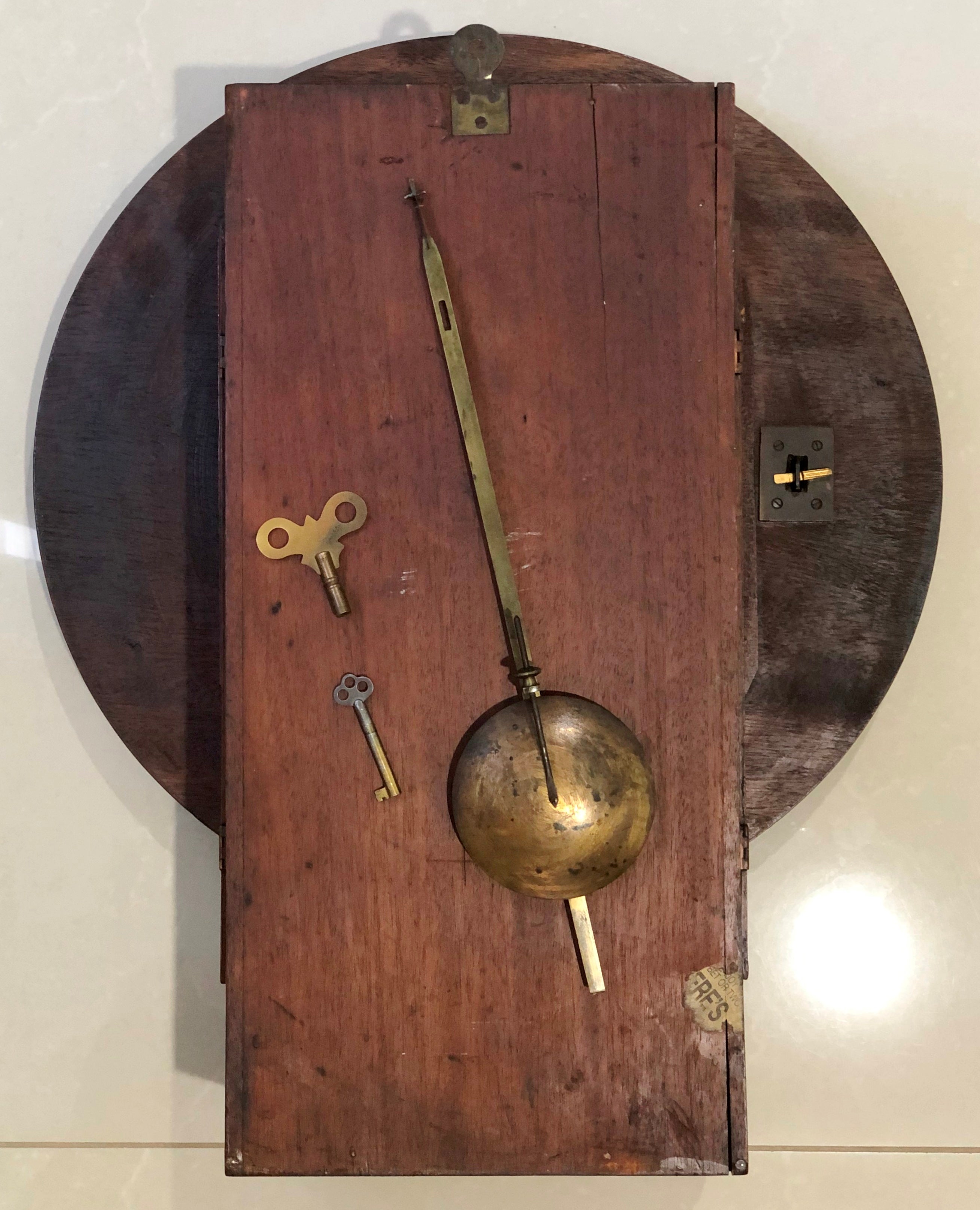 Antique Watchman's Pin Pendulum Fusee Wall Clock | eXibit collection