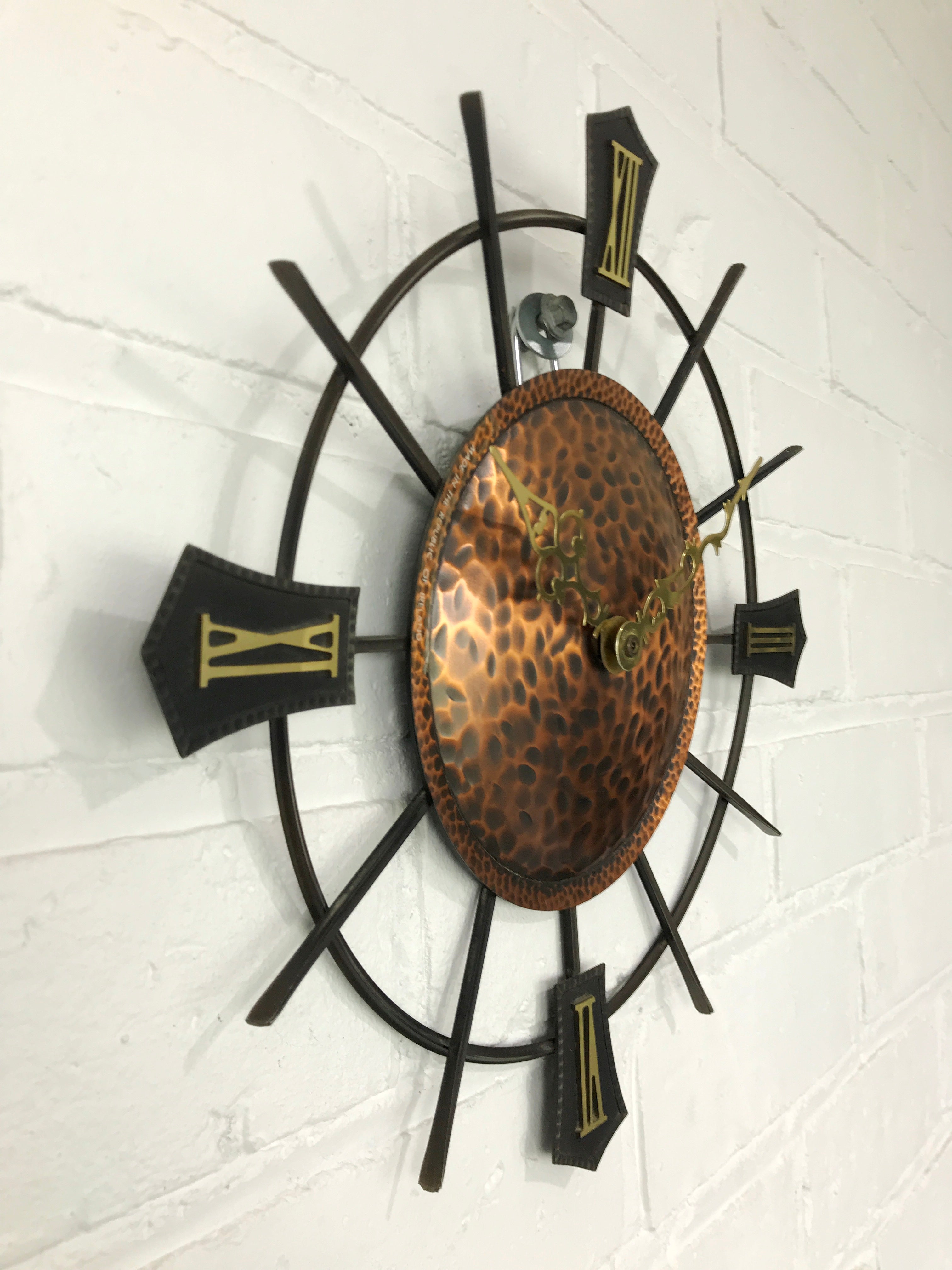 Vintage Starburst JUNGHANS Battery Wall Clock