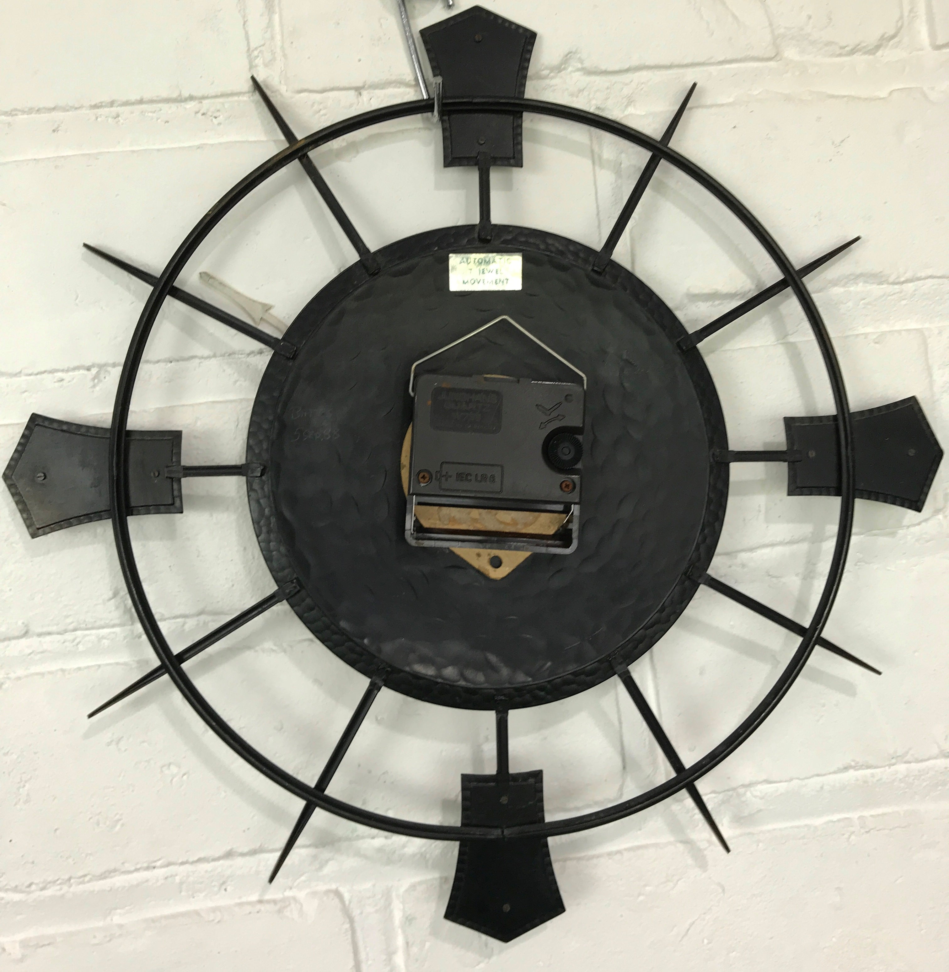 Vintage Starburst JUNGHANS Battery Wall Clock