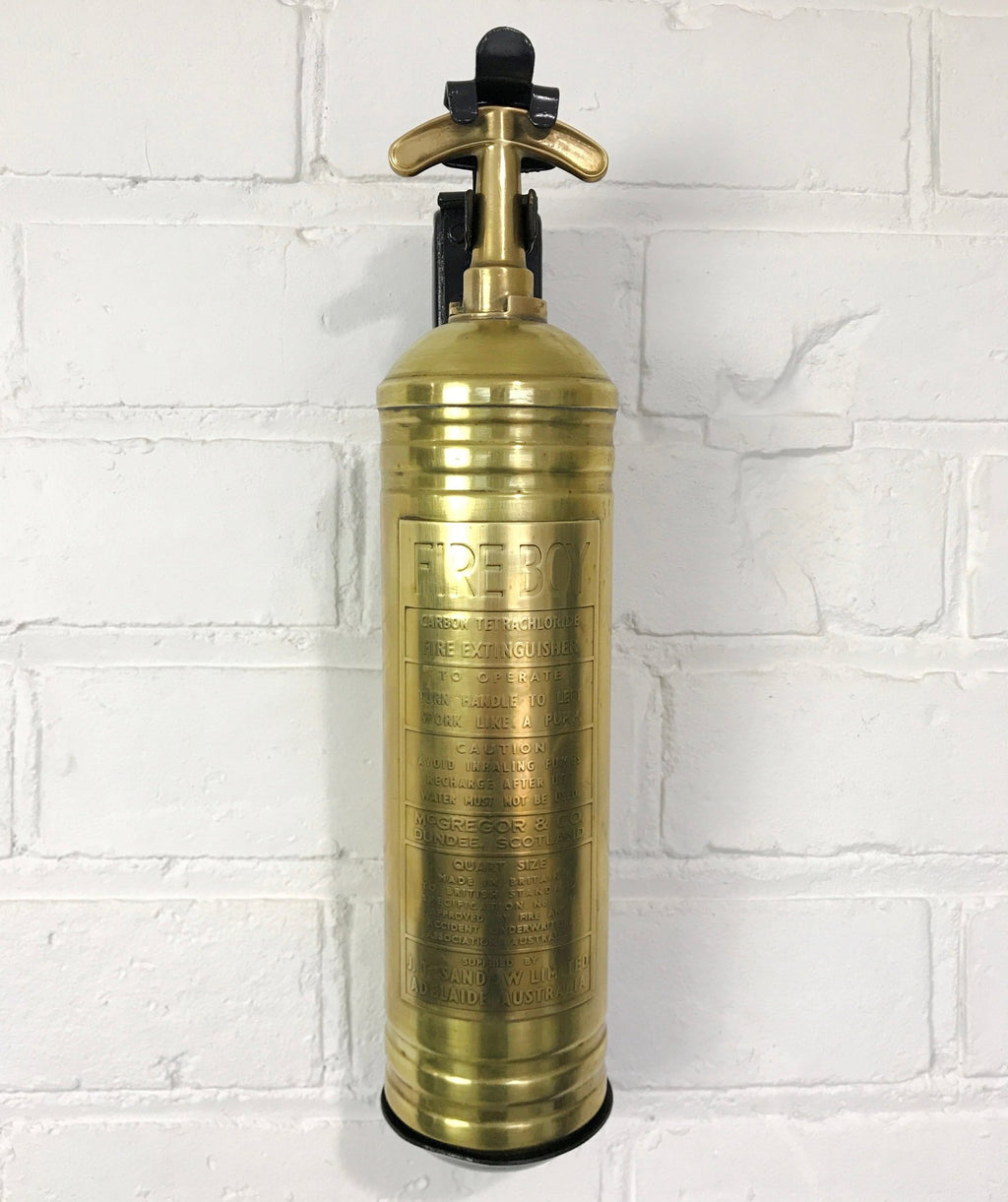 Vintage FIRE BOY Brass Fire Extinguisher | eXibit collection