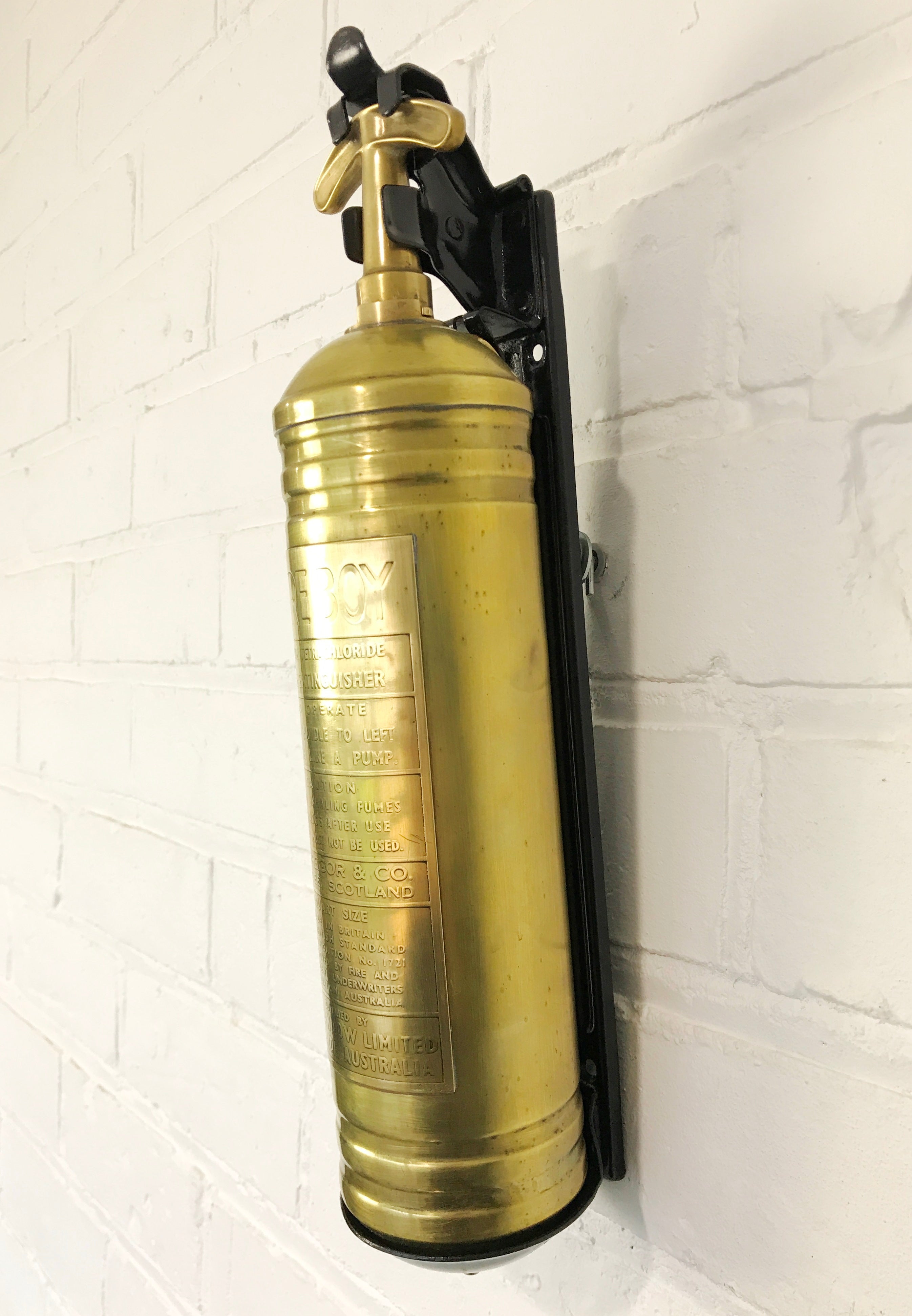 Vintage FIRE BOY Brass Fire Extinguisher | eXibit collection