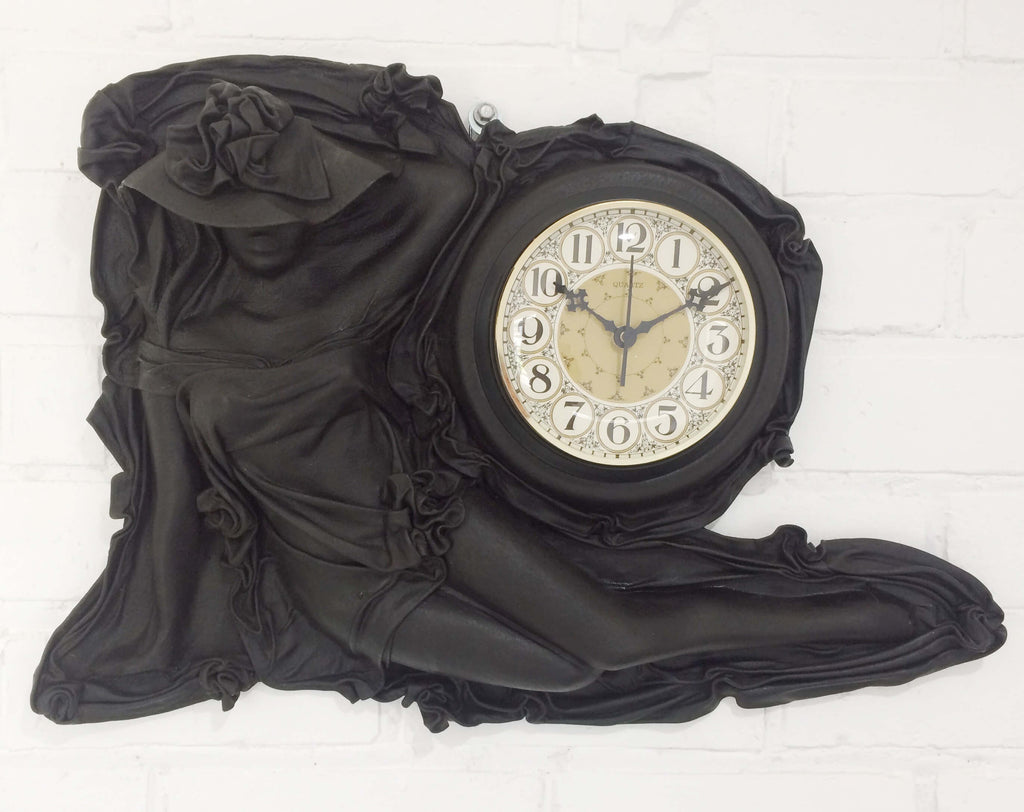 RARE Vintage Leather Lady Hermle Quartz Clock | Adelaide Clocks