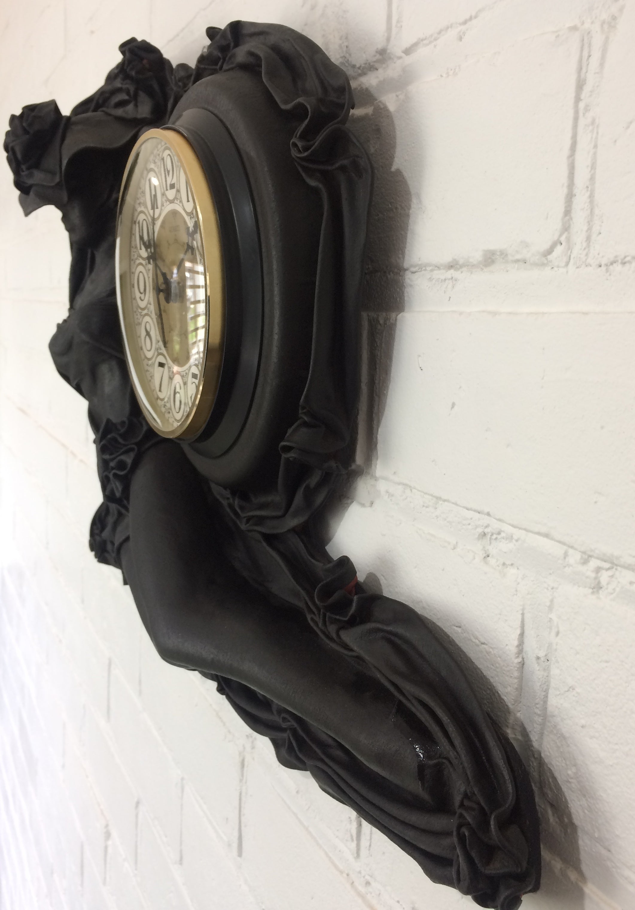 RARE Vintage Leather Lady Hermle Quartz Clock | eXibit collection