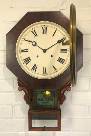 Antique Waterbury Hammer on Coil Chime Pendulum Wall Clock | eXibit collection