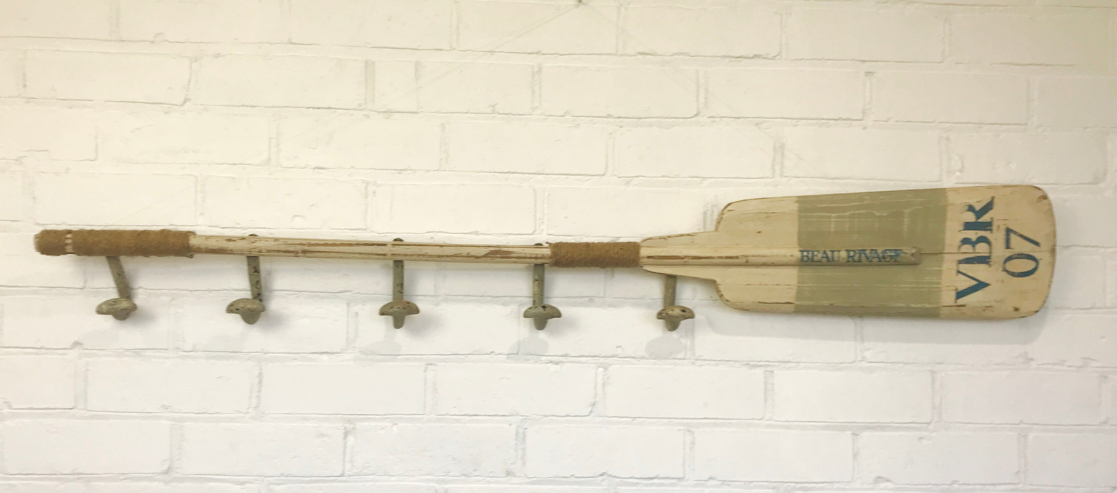 Vintage Wooden Oar / Paddle Wall Hanging Coat Hook | eXibit collection