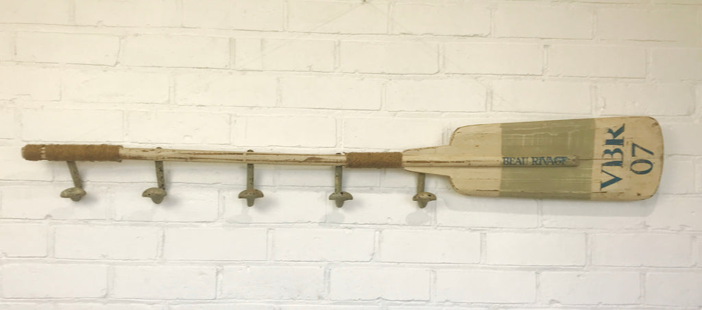 Vintage Wooden Oar / Paddle Wall Hanging Coat Hook | eXibit collection