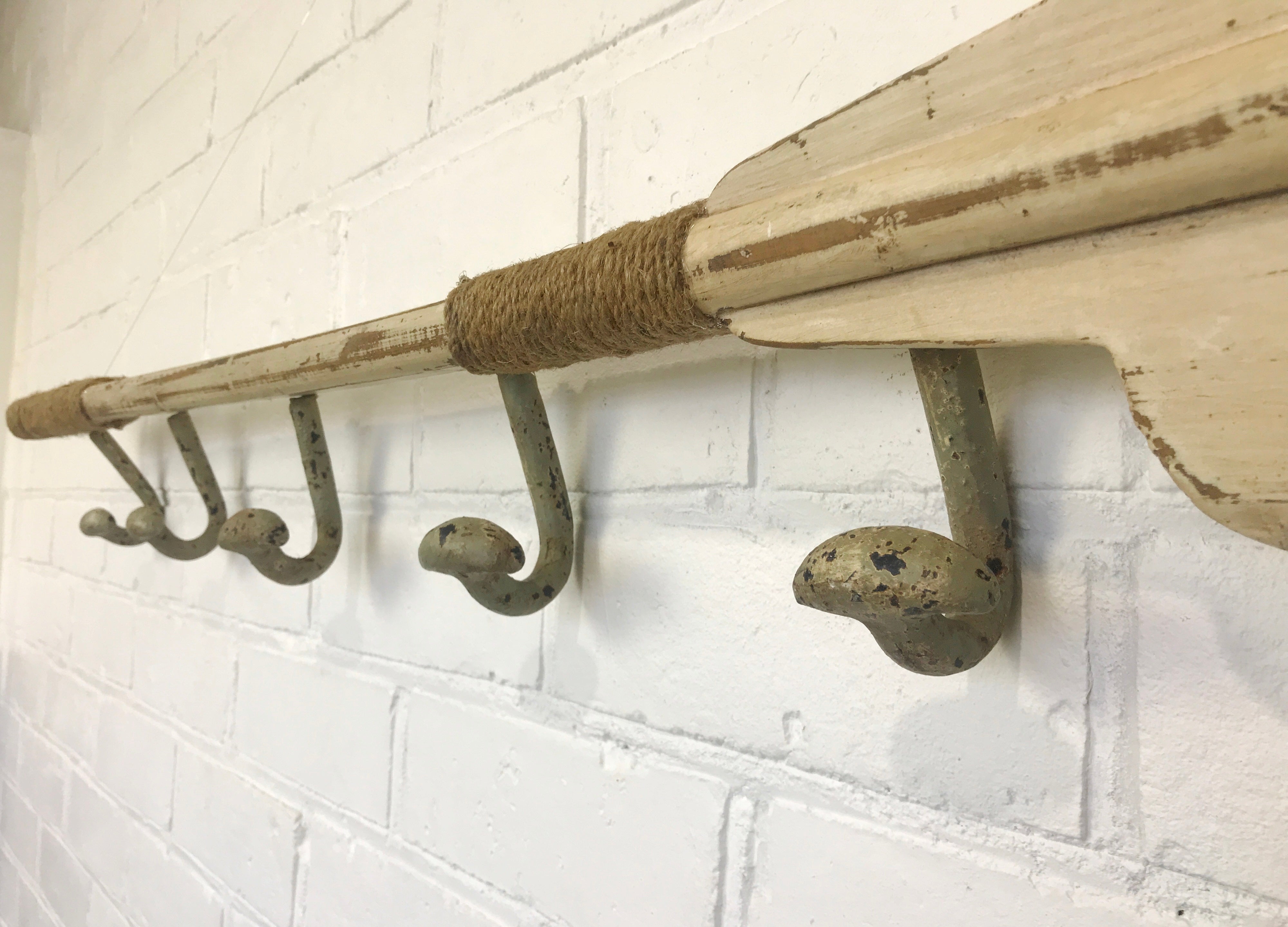 Vintage Wooden Oar / Paddle Wall Hanging Coat Hook | eXibit collection