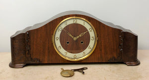 Vintage Wide Case Bim Bam Chime German Mantle Clock | eXibit collection