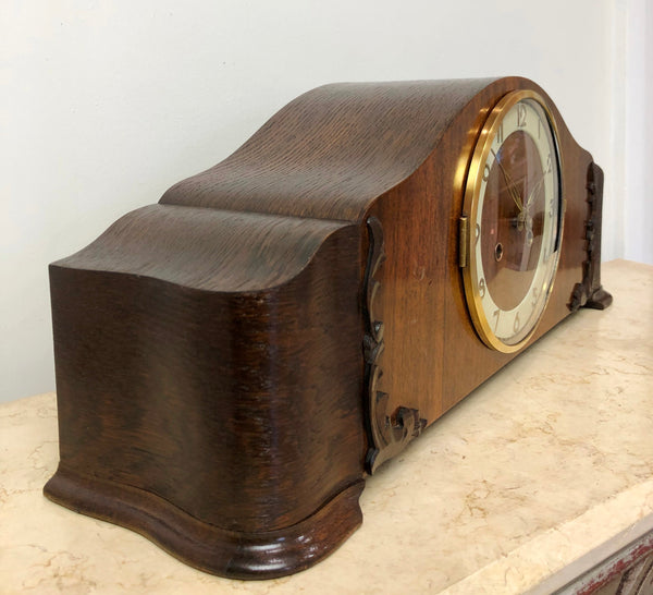 Vintage Wide Case Bim Bam Chime German Mantle Clock | eXibit collection