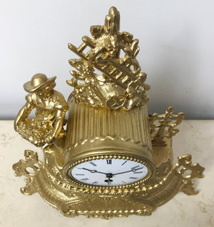 Antique Figural Spelter Brevete Mantel Clock | eXibit collection