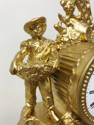 Antique Figural Spelter Brevete Mantel Clock | eXibit collection