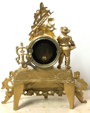 Antique Figural Spelter Brevete Mantel Clock | eXibit collection