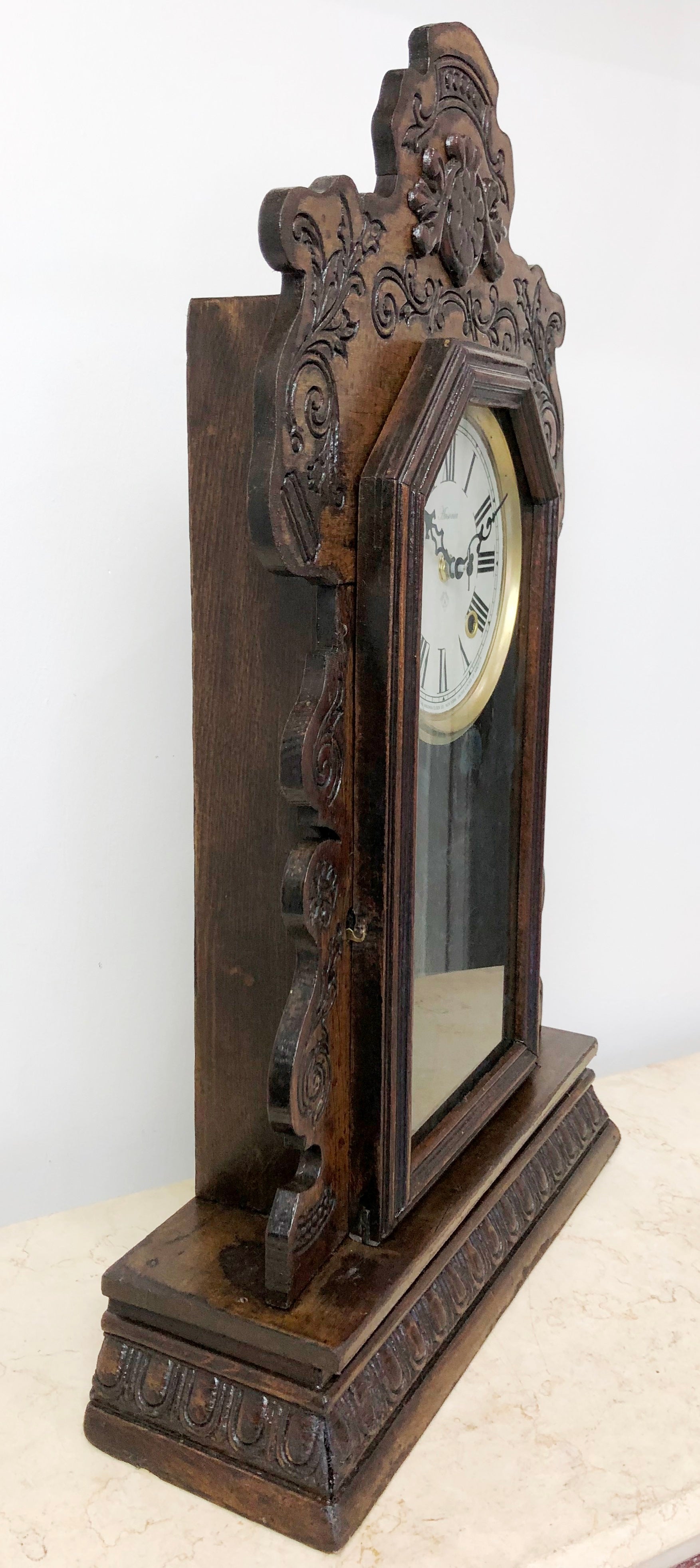 Antique Ansonia Cottage Westminster Battery Pendulum Mantel Clock | eXibit collection