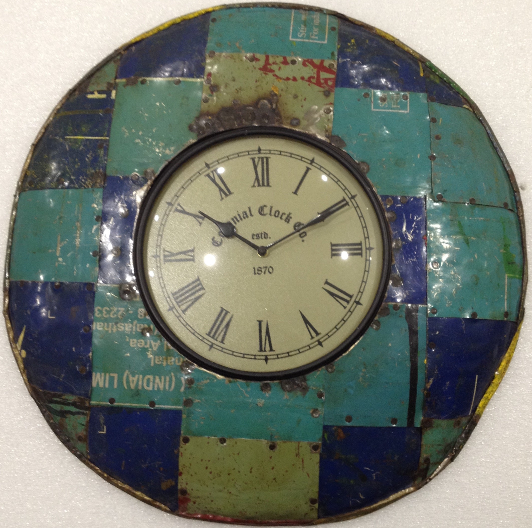 Vintage RUSTIC Industrial Round Metal Wall Clock | Adelaide Clocks