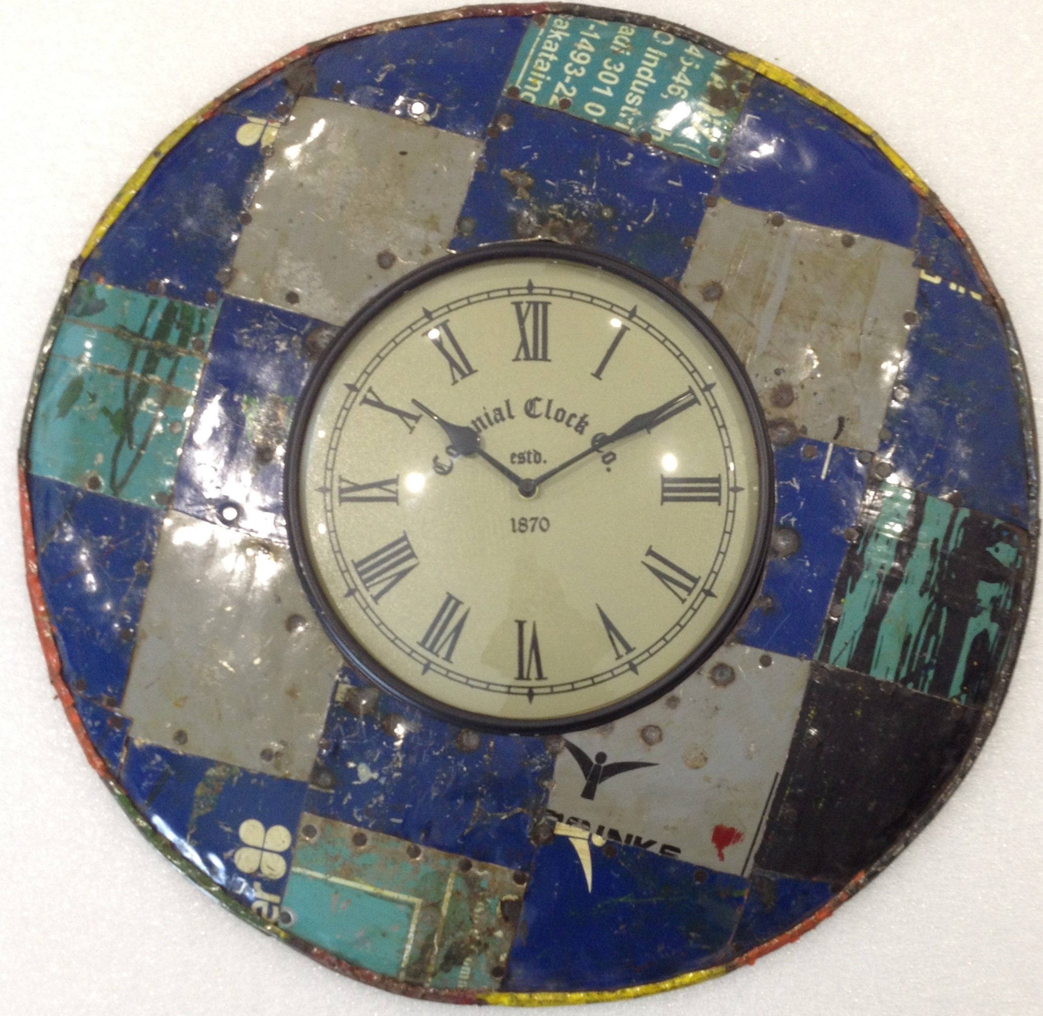 Vintage RUSTIC Industrial Round Metal Wall Clock | Adelaide Clocks