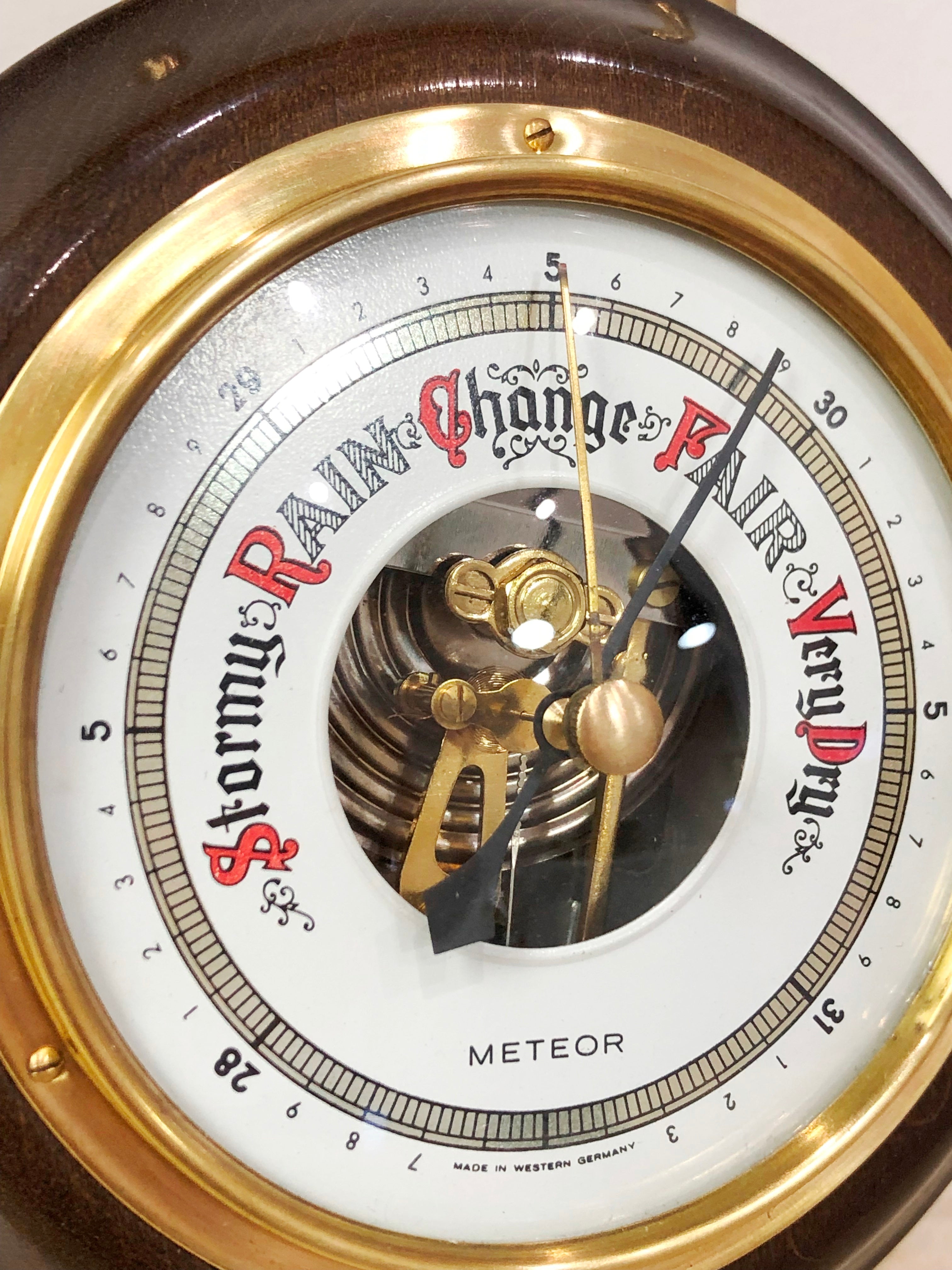 Vintage METEOR Ships Wheel Wall Barometer | eXibit collection