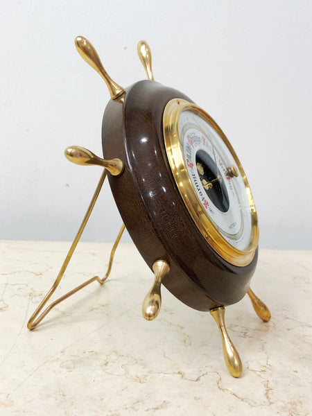 Vintage METEOR Ships Wheel Wall Barometer | eXibit collection