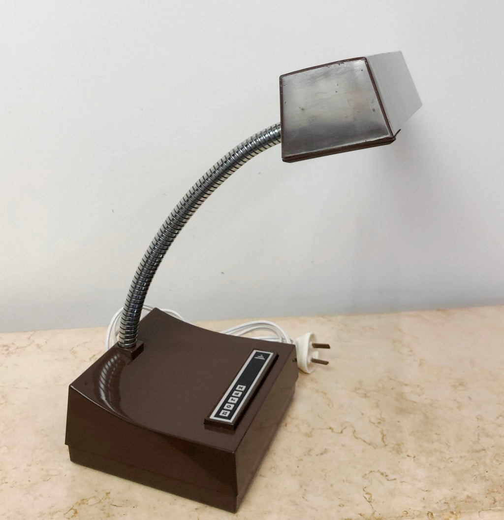 Vintage NORAX Retro Brown Bakelite Gooseneck Desk Lamp | eXibit collection