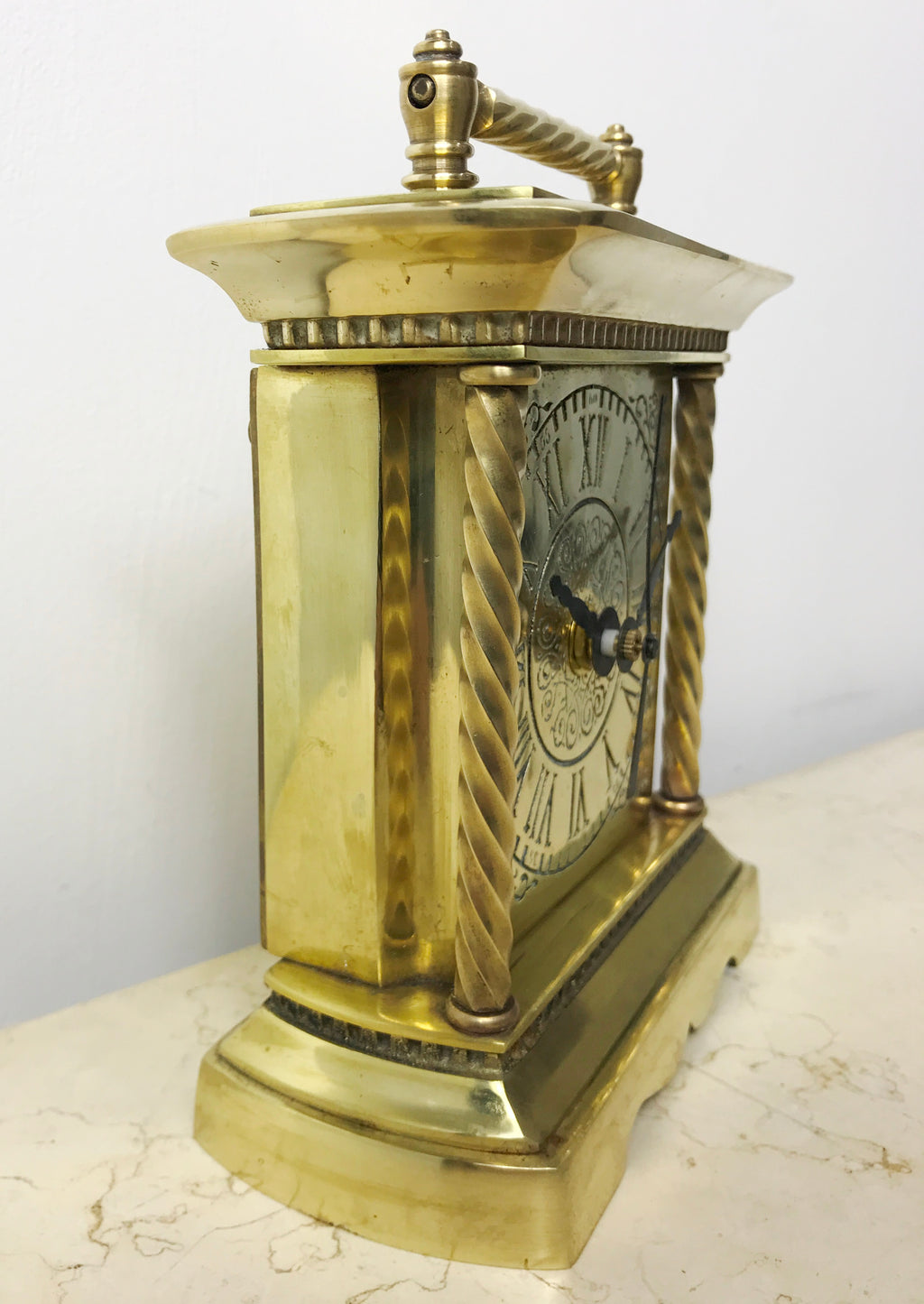 Vintage Brass Battery Mantel Clock | eXibit collection