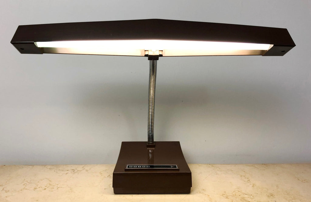 Vintage NORAX Retro Brown Bakelite Gooseneck Desk Lamp | eXibit collection
