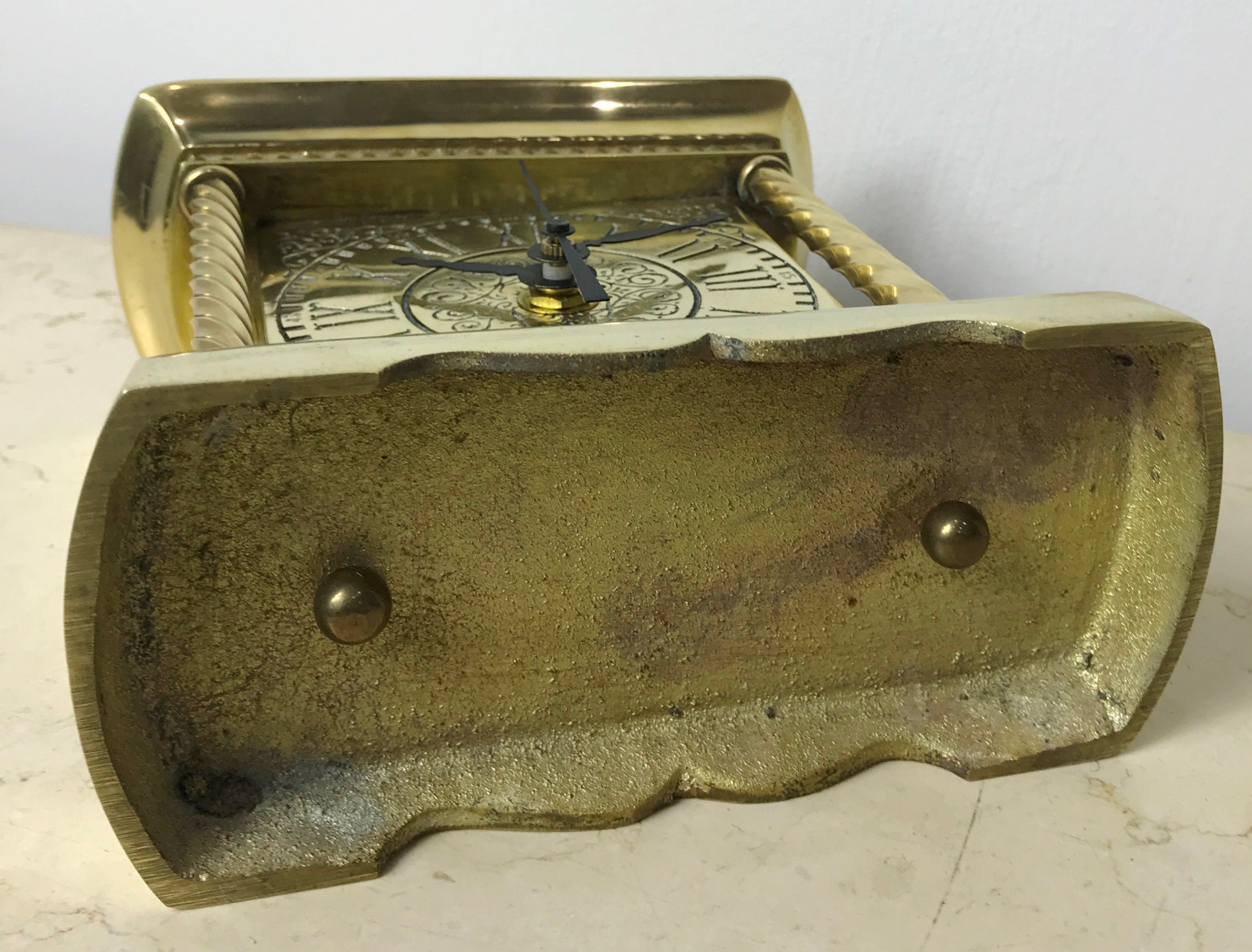 Vintage Brass Battery Mantel Clock | eXibit collection