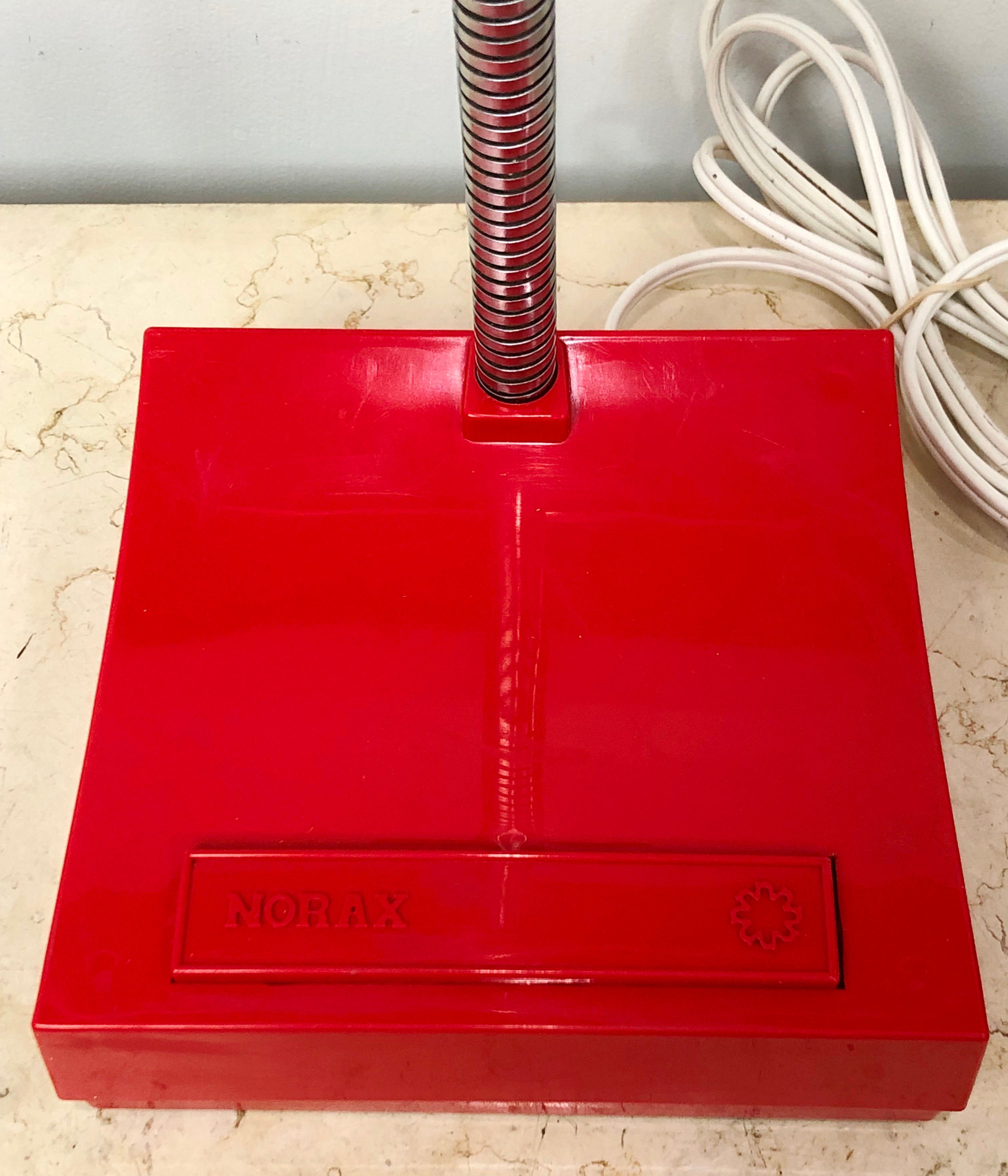 Vintage NORAX Retro RED Bakelite Gooseneck Desk Lamp | eXibit collection